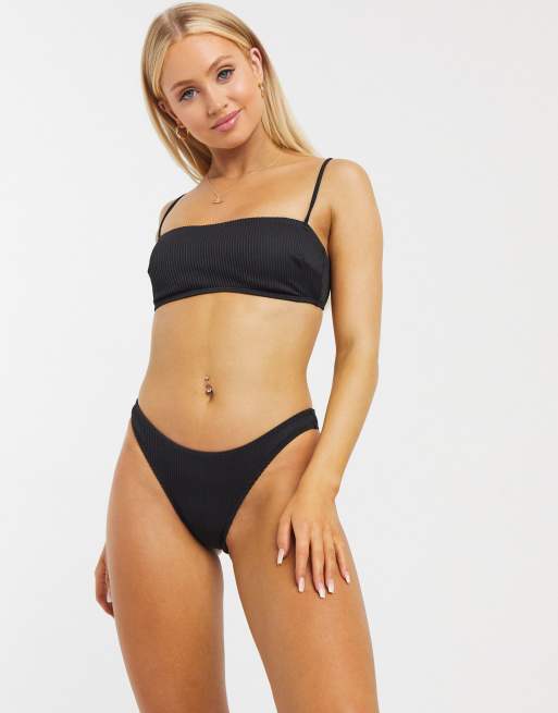 Hollister bandeau bikini top in rib