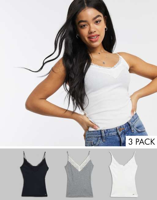 Hollister bare lace cami multipack