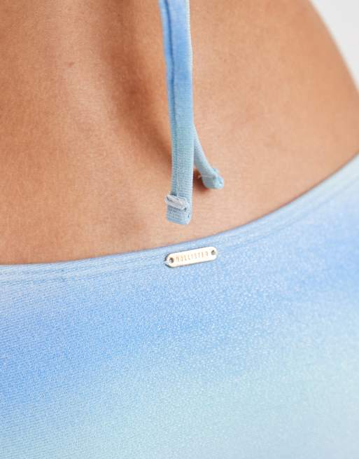 Hollister - Bas de bikini d'ensemble échancré - Bleu scintillant, 3 de 4