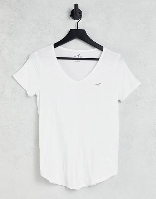 Hollister basic crew neck t-shirt in white