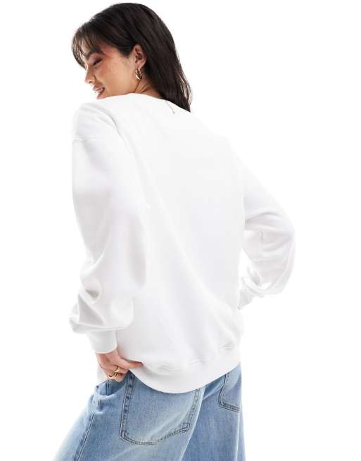 Hollister – Basic-Sweatshirt in Weiß, 4 von 4