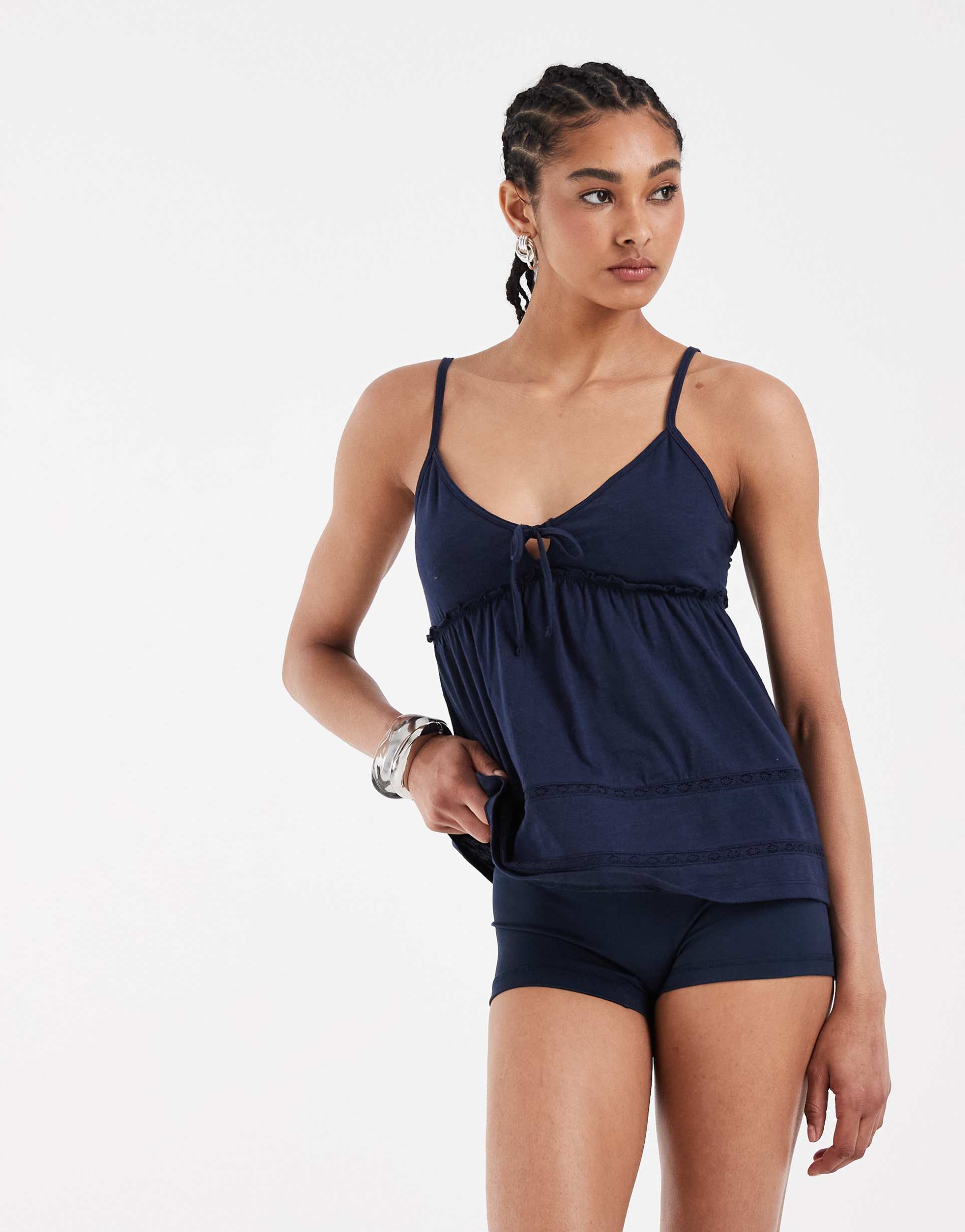 hollister basics micro shorts in navy