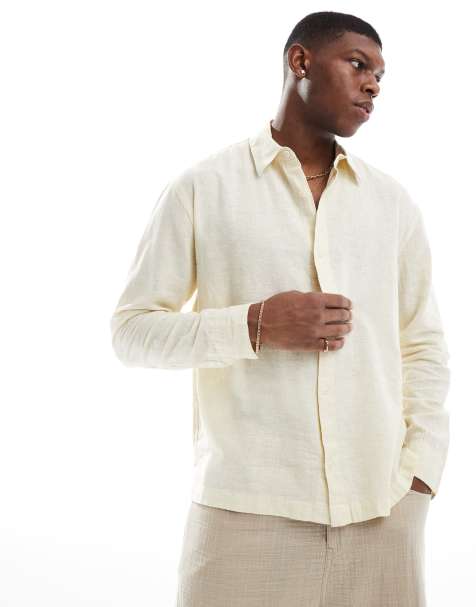 Hollister – Beige linneskjorta med knäppning - view 1