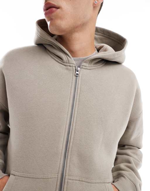Hollister – Beige, mysig huvtröja med fleecefoder, 3 av 4