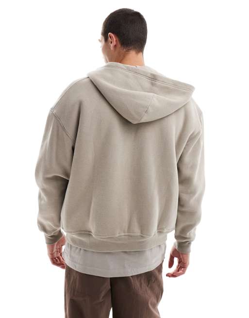 Hollister – Beige, mysig huvtröja med fleecefoder, 4 av 4