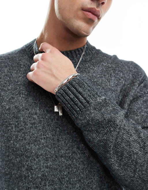 Hollister – Beige, stickad tröja med rund halsringning och boxig passform, 3 av 4