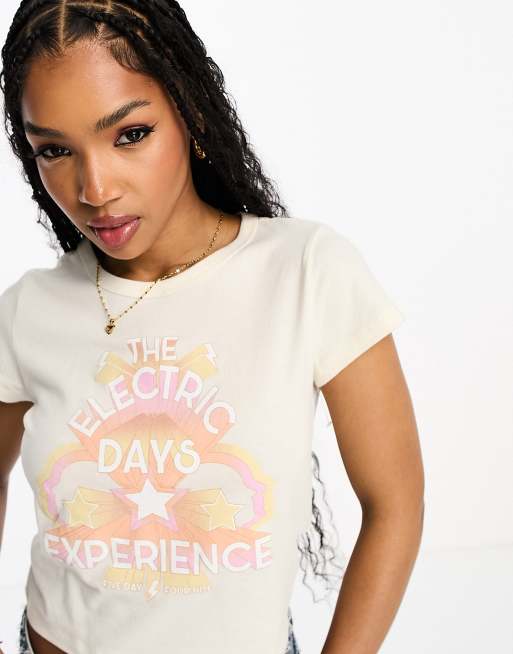 Hollister – Beige t-shirt med tryck, 2 av 4
