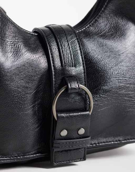 Hollister belt clasp detail shoulder bag in black, 2 of 4