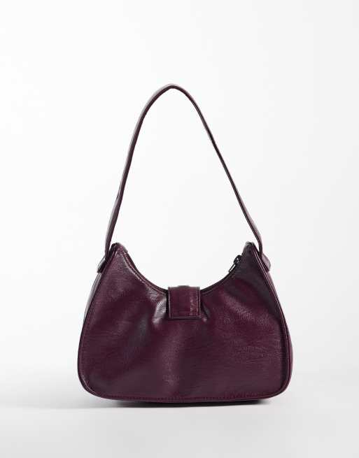 Hollister belt clasp detail shoulder bag in burgundy, 4 of 4