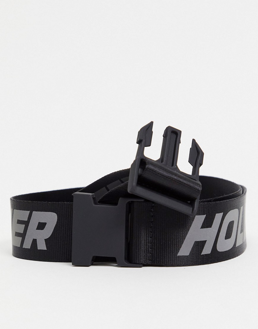 Hollister belt in black with text logo