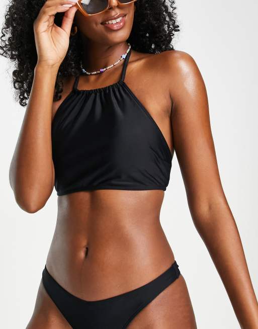 Halter bikini zwart top