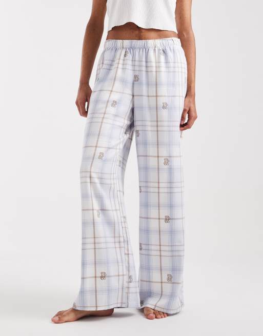 Hollister - Blå og skotskternede pyjamasbukser med poset pasform i flannel, 2 af 4