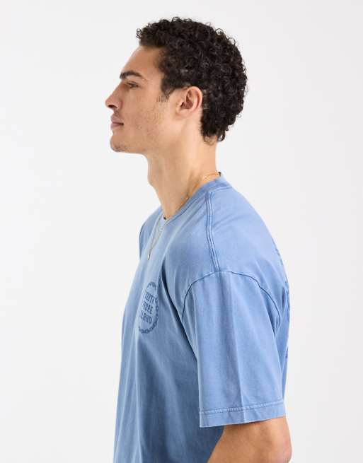 Hollister – Blå t-shirt med "Destination"-tryck baktill, 5 av 5