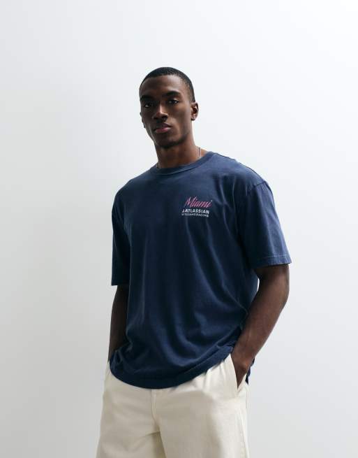 Hollister - Blå T-shirt med racerprint, 2 af 5