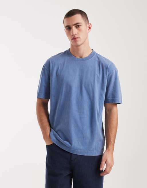 Hollister – Blå t-shirt med upphöjd logga framtill