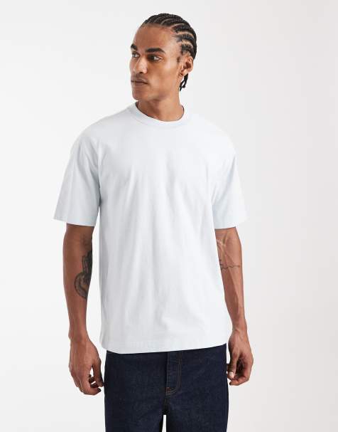 Hollister – Blå, tvättad t-shirt med boxig passform - view 1