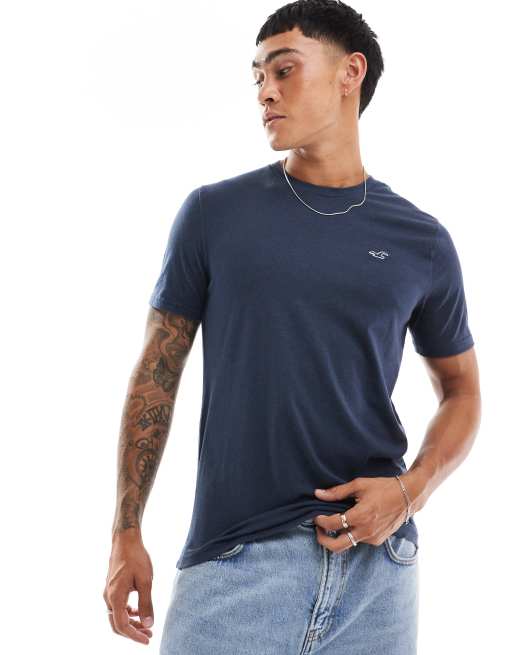 Hollister – Blåmelerad t-shirt med logga