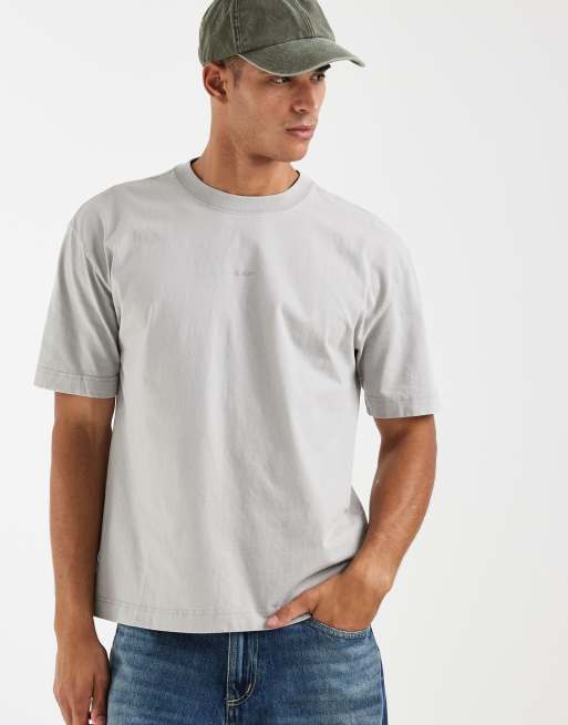 Hollister – Blekgrå t-shirt med ikonlogga