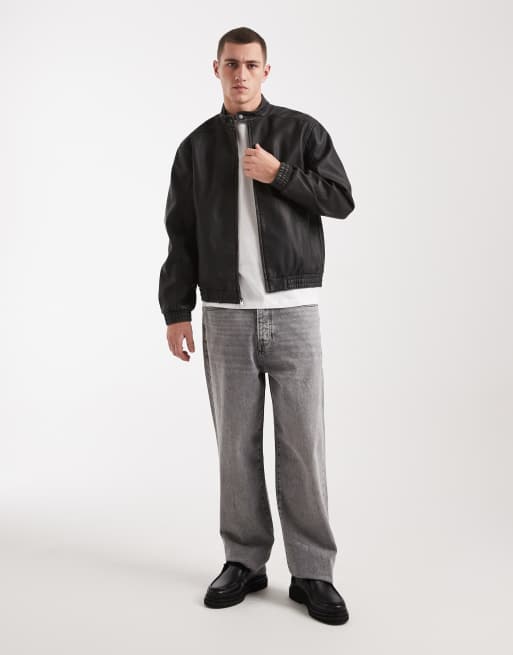 Hollister - Blouson style motard classique en imitation cuir - Noir, 2 de 5