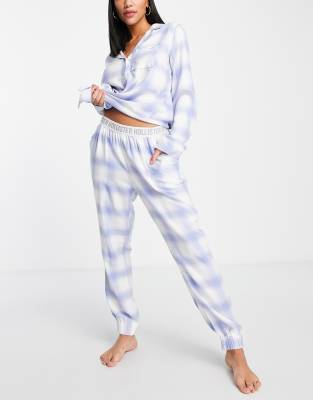 Hollister check pyjama bottoms in brown, ASOS