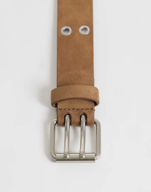 Hollister boho riem van imitatiesuède met studs in bruin, 3 van 3