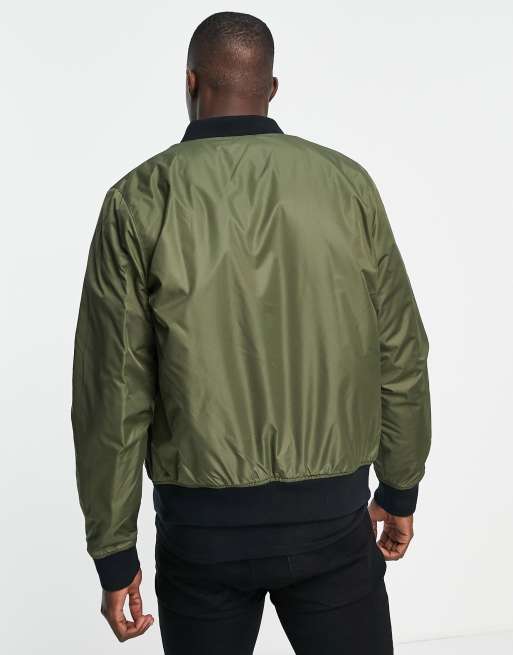 Hollister bomber jacket in olive green ASOS