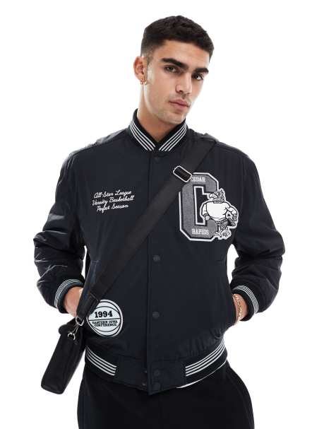 Hollister - Bomber style universitaire - Noir - view 1