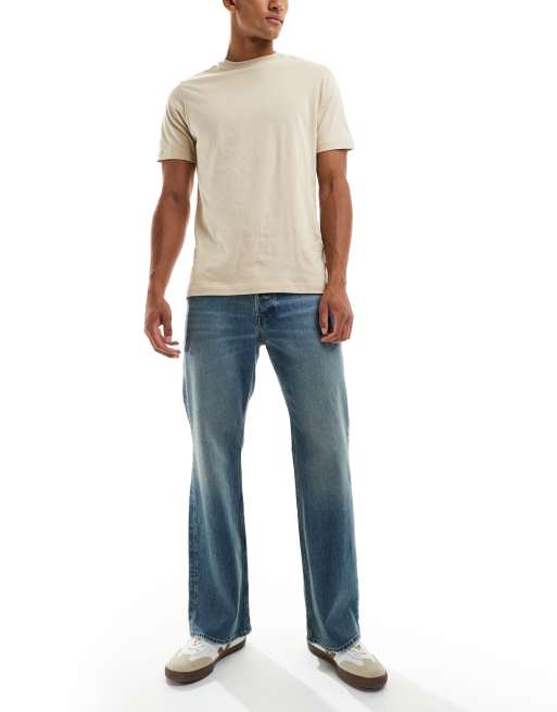 Hollister - Bootcut-jeans i mellemblå vask