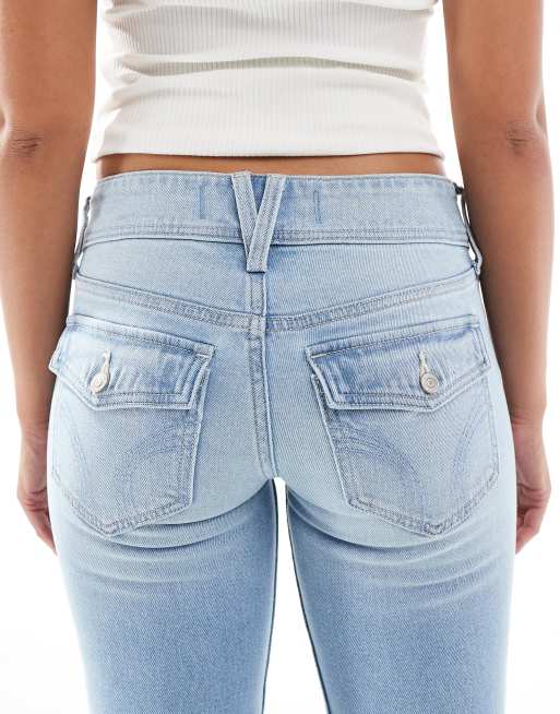 Hollister – Bootcut-Jeans in hellblauer Waschung mit niedrigem Bund, 4 von 5