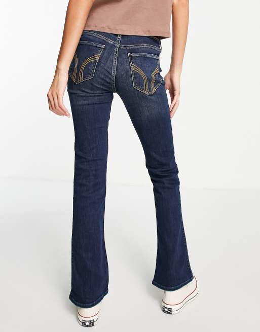 Hollister Low-rise Dark Wash Vintage Flare Jeans in Blue