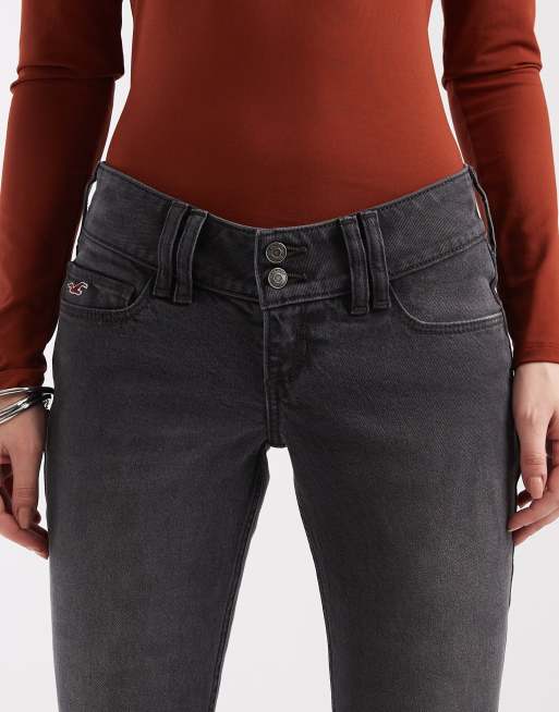 Hollister – Bootcut-Jeans in verwaschenem Schwarz mit niedrigem Bund, 5 von 5