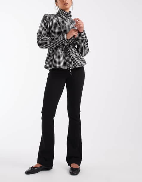Hollister bootcut jeans met naaddetail aan de voorkant in zwart - view 1