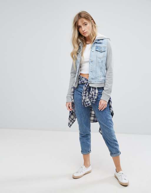 Hollister white denim jacket store