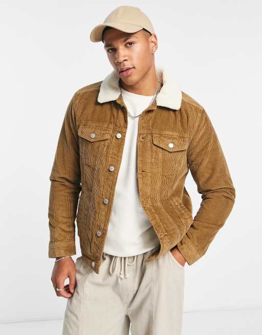 Men's Sherpa-Lined Faux Suede Trucker Jacket, Men's Sale