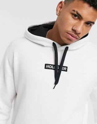 Hollister box logo hoodie in white | ASOS
