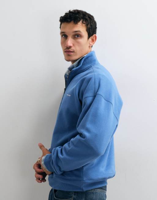 Hollister boxy 1/4 zip sweatshirt in navy, 5 of 5