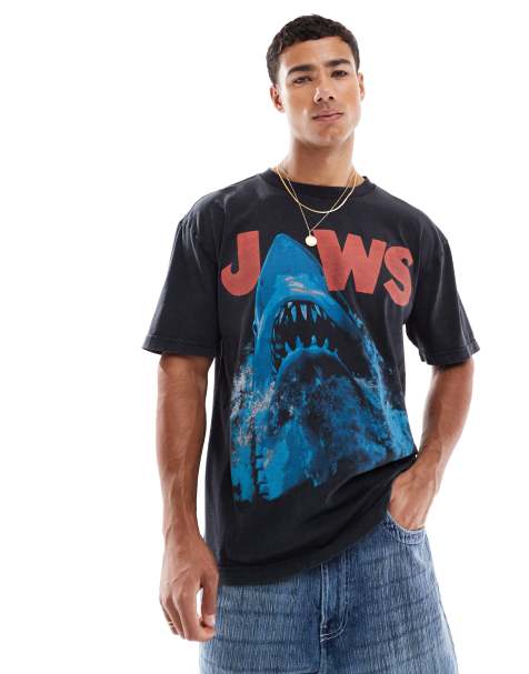 Hollister boxy americana large motif t-shirt in black multi - view 1