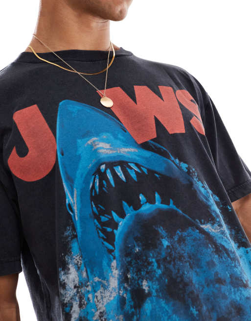 Hollister boxy americana large motif t-shirt in black multi
