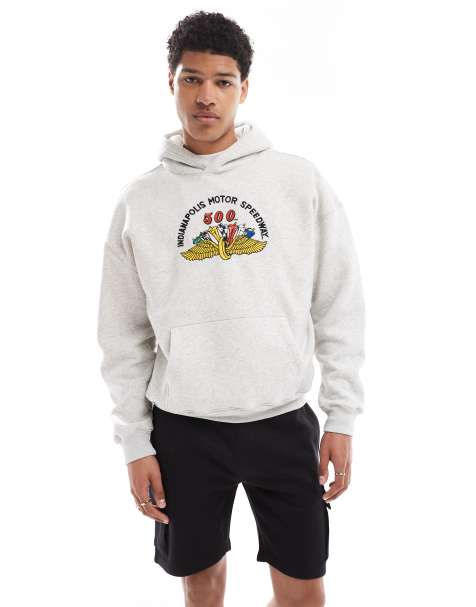 Hollister boxy auto motif sweat top in grey - view 1