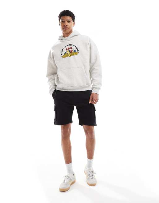 Hollister boxy auto motif sweatshirt top in gray | ASOS