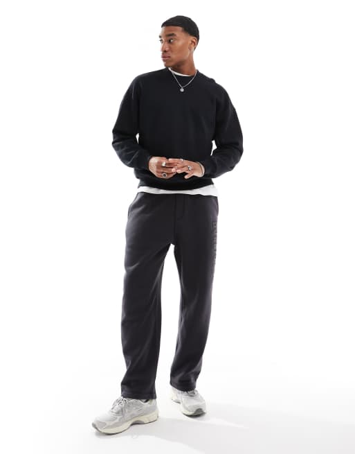 Hollister boxy crew neck sweat top in black ASOS