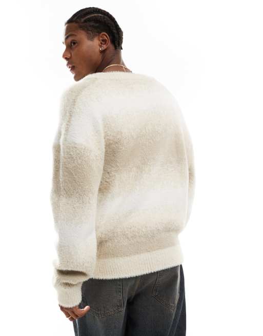 Fuzzy cream cardigan store