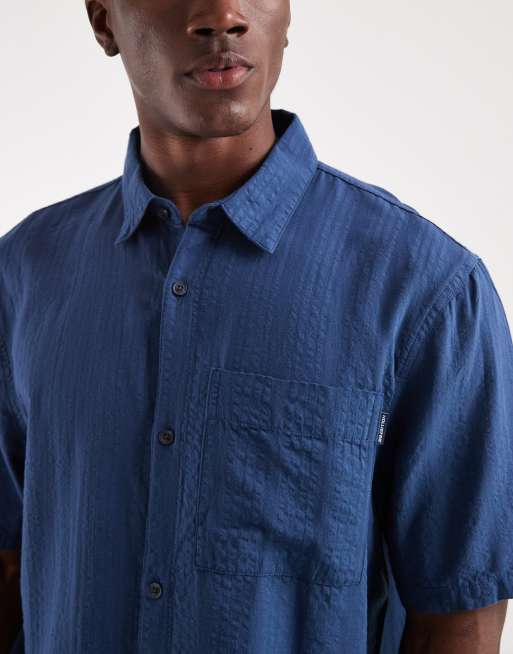 Hollister boxy cropped short sleeve shirt in navy, 3 of 5