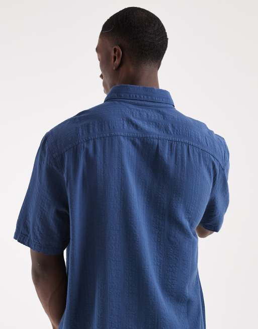 Hollister boxy cropped short sleeve shirt in navy, 5 of 5