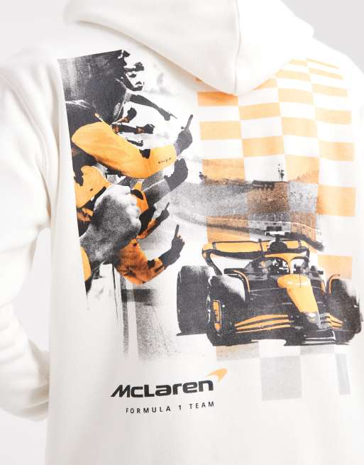 Hollister boxy F1 back graphic hoodie in white ASOS