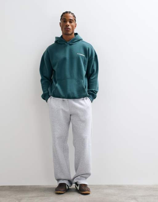 Hollister boxy fit back graphic hoodie in green, 3 of 5