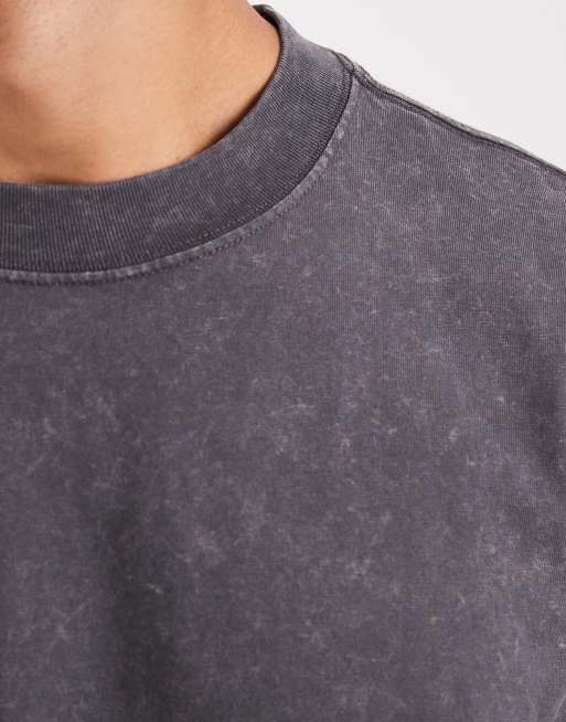 Hollister boxy fit cropped t-shirt in charcoal, 5 of 5