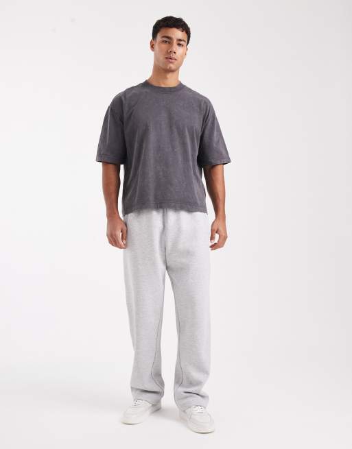 Hollister boxy fit cropped t-shirt in washed gray