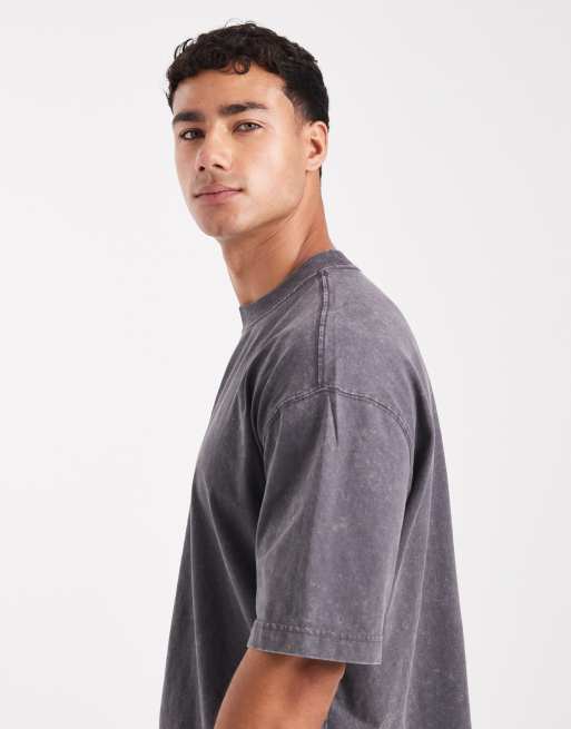 Hollister boxy fit cropped t-shirt in washed gray, 4 of 5