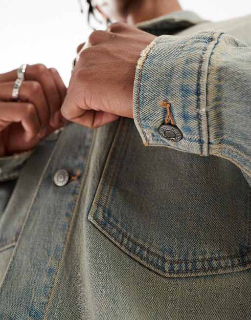 Hollister boxy fit denim jacket in gray wash | ASOS